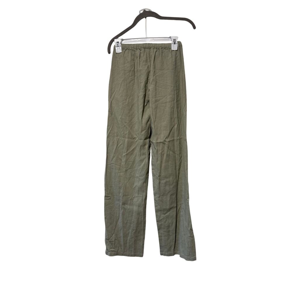 Pull&Bear Linen Blend Drawstring Pants Women’s XS Sage Green Wide Leg NWT - Picture 6 of 6